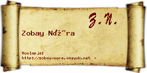 Zobay Nóra névjegykártya